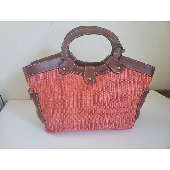 Fossil Purse Belize Ring Satchel Orange Beachy Shoulder strap 78083 NWT - Picture 4 of 16